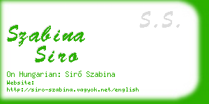 szabina siro business card